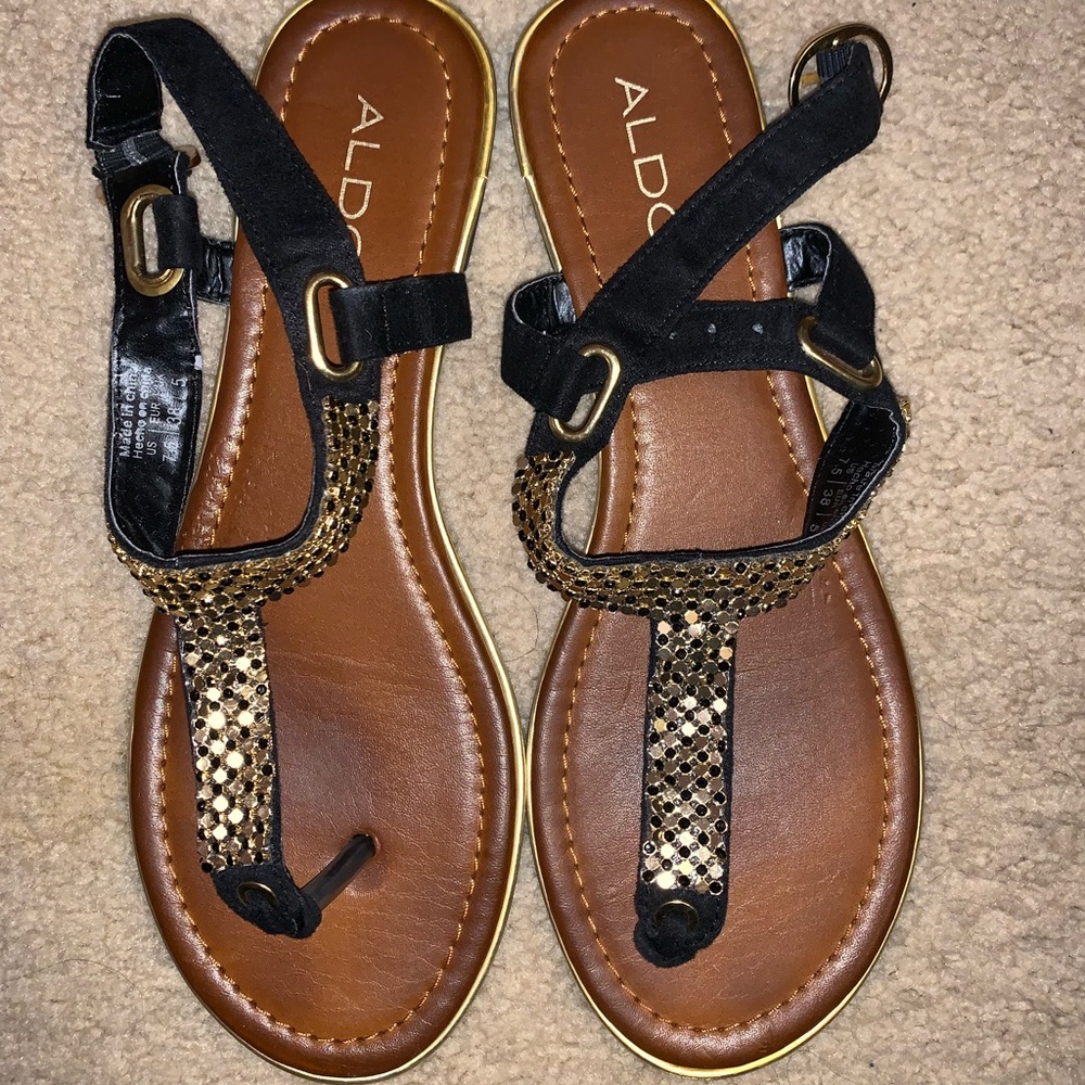 Black and Gold sandals - Aldo